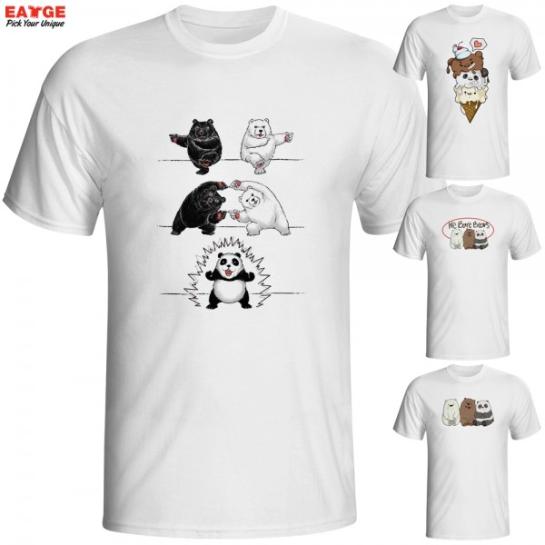 Bears Black And Polar Fuse Into Panda T Shirt Funny Geek Design Naughty Creative T-shirt Fashion Novelty Tee Cool Tshirt