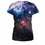 Beautiful Space T-shirts Fashion Womens t shirt Colorful 3D HD Print Summer Round Neck Short Sleeve Casual Tops Tees