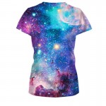 Beautiful Space T-shirts Fashion Womens t shirt Colorful 3D HD Print Summer Round Neck Short Sleeve Casual Tops Tees