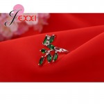 Beautifull Green Leavies With AAA+ Austrain Rhinestone Women/Girls 925 Sterling Silver Rings For Wedding Party Accesories