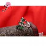 Beautifull Green Leavies With AAA+ Austrain Rhinestone Women/Girls 925 Sterling Silver Rings For Wedding Party Accesories