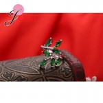 Beautifull Green Leavies With AAA+ Austrain Rhinestone Women/Girls 925 Sterling Silver Rings For Wedding Party Accesories