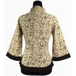 Beige Fashion Chinese Women's Cotton Linen Jacket Button Coat Traditional Vintage Flower Clothing Oversize S To 5XL T064