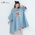 BelineRosa 2017 Plus Size Women Clothing European Fashion Batwing Sleeve Tunic T-Shirt Dresses Women Fit 5XL 6XL TYW0262