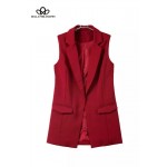 Bella Philosophy 2017 spring new fashion simple solid color no button short black white wine red yellow blazer jackets