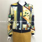 Bella Philosophy 2017 spring summer art Graffiti full print women bomber jacket coat real photo long