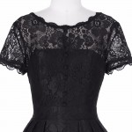 Belle Poque 2017 Short Cap Sleeve Vintage Swing V-Back Lace Office Dress Casual Tunic 1950s Rockabilly Swing Summer Dresses
