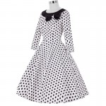 Belle Poque 50s Polka Dot Vintage Robe Ete Bow Black Peas Plus Size Sleeve Womens Summer Dresses 2017 Summer Casual Party Dress 
