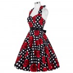 Belle Poque Audrey Hepburn Style Vintage Dresses Summer Plus Size Casual Party Robe Rockabilly Floral 50s Big Swing Retro Dress