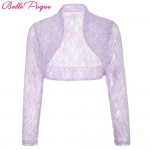 Belle Poque Jacket Womens Ladies Long Sleeve Cropped Shrug Black White Coat 2017 New Fashion Lace Bolero Plus Size