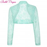 Belle Poque Jacket Womens Ladies Long Sleeve Cropped Shrug Black White Coat 2017 New Fashion Lace Bolero Plus Size