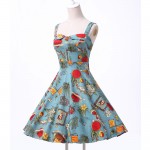 Belle Poque Rockabilly Womens Summer Style Dresses 2017 robe Pin Up Retro Vintage 50s Audrey Hepburn Swing Print Casual Clothing