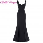 Belle Poque Sexy Women Bodycon Dresses V Neck Sleeveless Floor Length robe longue femme 2017 Summer Party Long Black Maxi Dress 
