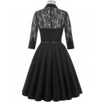 Belle Poque Women Dress Summer 3/4 Sleeve Lace Tunic Work Office 50s Vintage Dresses Plus Size 2017 Black Sexy Club Dresses