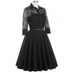 Belle Poque Women Dress Summer 3/4 Sleeve Lace Tunic Work Office 50s Vintage Dresses Plus Size 2017 Black Sexy Club Dresses