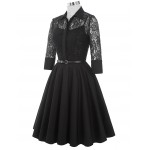 Belle Poque Women Dress Summer 3/4 Sleeve Lace Tunic Work Office 50s Vintage Dresses Plus Size 2017 Black Sexy Club Dresses