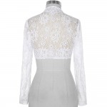Belle Poque Women Jacket 2017 Casual Long Sleeve Cropped Shrug White Black Lace Wedding Boleros Laides Coats Outerwear Plus Size