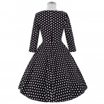 Belle Poque Women Skater Robe Vintage Summer Dresses 2017 3/4 Sleeve Polka Dot Tunic Party Casual Wear Dress Plus Size Clothing