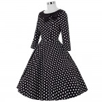 Belle Poque Women Skater Robe Vintage Summer Dresses 2017 3/4 Sleeve Polka Dot Tunic Party Casual Wear Dress Plus Size Clothing