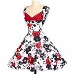 Belle Poque Women Summer Dress 2017 50s 60s Pattern Floral Print Vintage Plus Size Tunic Woman robe Casual Party Retro Dresses