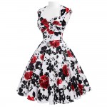 Belle Poque Women Summer Vintage 50s Dresses Audrey Hepburn Elegant Floral Vestidos Plus Size robe Sexy Pin up Rockabilly Dress
