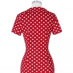 Belle Poque Womens Vintage 50s 60s Polka Dot Bow Doll Collar Tunic Wear to Work Office Business Casual Sexy Pencil Sheath Dress