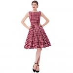 Belle Poque Womens Vintage Plaid Party Dresses 2017 50s 60s Robe Femme Pin Up Retro Summer Plus Size Women Rockabilly Clothing