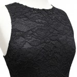 Berydress Elegant Womens Sleeveless O-neck Tank Sheath Bodycon Slimming Knee-length Black Casual Lace Dresses Short on Sale