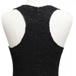 Berydress Elegant Womens Sleeveless O-neck Tank Sheath Bodycon Slimming Knee-length Black Casual Lace Dresses Short on Sale