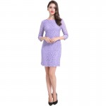 Berydress New Fashion Women Dress Sexy Bodycon Sheath 3/4 Sleeve Full Zip Back Hot Selling Short Lace Dresses 2017 S-XXXL