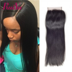 Best Peruvian Virgin Hair Closure 4*4 Peruvian Straight Lace Closure 8"-24" Middle/Three/Free Part Closure Human Hair Closure
