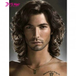 Best Quality New wholesale Aircraft Boy Wig Men Handsome Short Curly Hair Male Hair Fleeciness Realistic Wig Inclined Bang Soft 