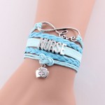 Best gift infinity love NURSE Bracelet hat charm leather rope wrap handmade bracelets bangles Custom made Drop Shipping