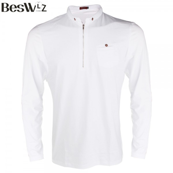 Beswlz New Men's Tops Polo Shirts Long Sleeve Cotton Slim Classical Business Casual Men Spring Autumn Polo Shirts Homme 8908