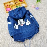 BibiCola Winter Warm Denim Coat for boys Children Hooded Long Jean Jackets Brand Kids mini mouse Thermal Overcoat Outerwear
