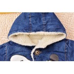 BibiCola Winter Warm Denim Coat for boys Children Hooded Long Jean Jackets Brand Kids mini mouse Thermal Overcoat Outerwear