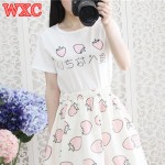 Big Eyes Cry Women T-Shirt Cotton Summer Short Sleeve Japanese Kawaii Tops 2016 Summer Sexy Harajuku white Lolita Girls T-shirt