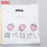 Big Eyes Cry Women T-Shirt Cotton Summer Short Sleeve Japanese Kawaii Tops 2016 Summer Sexy Harajuku white Lolita Girls T-shirt