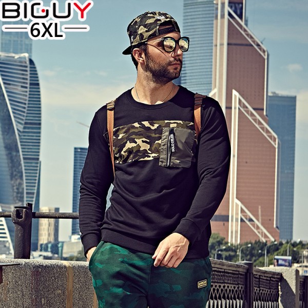 Big Guy Store Camouflage Patchwork Sweatshirt Men 2016 Autumn New Fashion Male Sweatshirts Oversized 3xl 4xl 5xl 6xl 1259