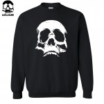 Big size Top Quality Cotton blend cool skull men crewneck sweatshirt casual cool fashion  mens hooides and sweatshirts 2017 C01
