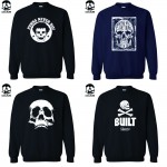 Big size Top Quality Cotton blendmen crewneck sweatshirt casual cool fashion skull print  mens hooides and sweatshirts 2017 C01