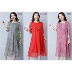 Big sizes woman clothing 2018 Female Large Size Dresses Fancy Printing Half Sleeve slim casual Dress for Women Long Dresses XXL