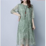 Big sizes woman clothing 2018 Female Large Size Dresses Fancy Printing Half Sleeve slim casual Dress for Women Long Dresses XXL