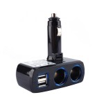 Black Color Universal 12V-24V Cigarette Lighter Adapter USB Car Chargers Dual USB Car Charger Auto Accessories