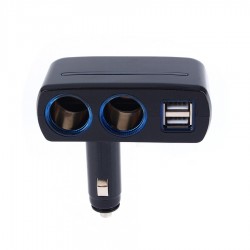 Black Color Universal 12V-24V Cigarette Lighter Adapter USB Car Chargers Dual USB Car Charger Auto Accessories