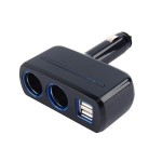 Black Color Universal 12V-24V Cigarette Lighter Adapter USB Car Chargers Dual USB Car Charger Auto Accessories