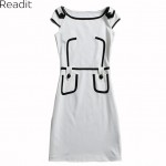 Black White Dress Women Bodycon Dresses Robe Femme Plus Size Dress Pencil Summer Vintage 3XL Knitted Party Dresses Vestidos D013