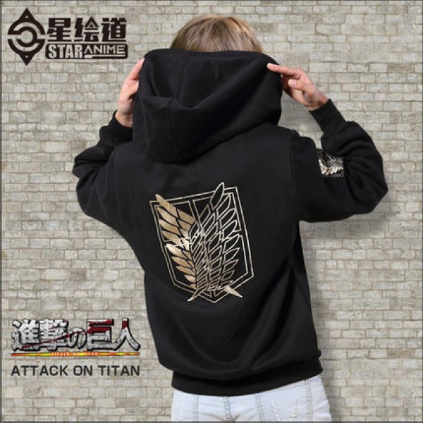 Black/Green Jiyuu no Tsubasa Jacket Hoodies Men/Women Attack On Titan Sweatshirts Women Unisex Cosplay Costume Hoody Men