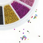 Blueness 12colors Mixed Glitter Beads for 3D Nail Art Jewelry Charms Nails Manicure Decorative Accessories Stud ZP206