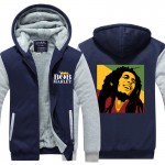 Bob Marley Men Hoodies Winter Jacket Thicken Fleece Zipper Hip Hop Sweatshirt USA size Plus size